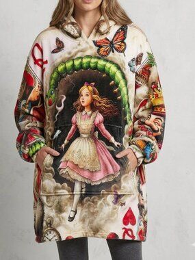 Conceptual Subculture Alice in Wonderland NWT Huge Cozy Blanket Hoodie OS Furry